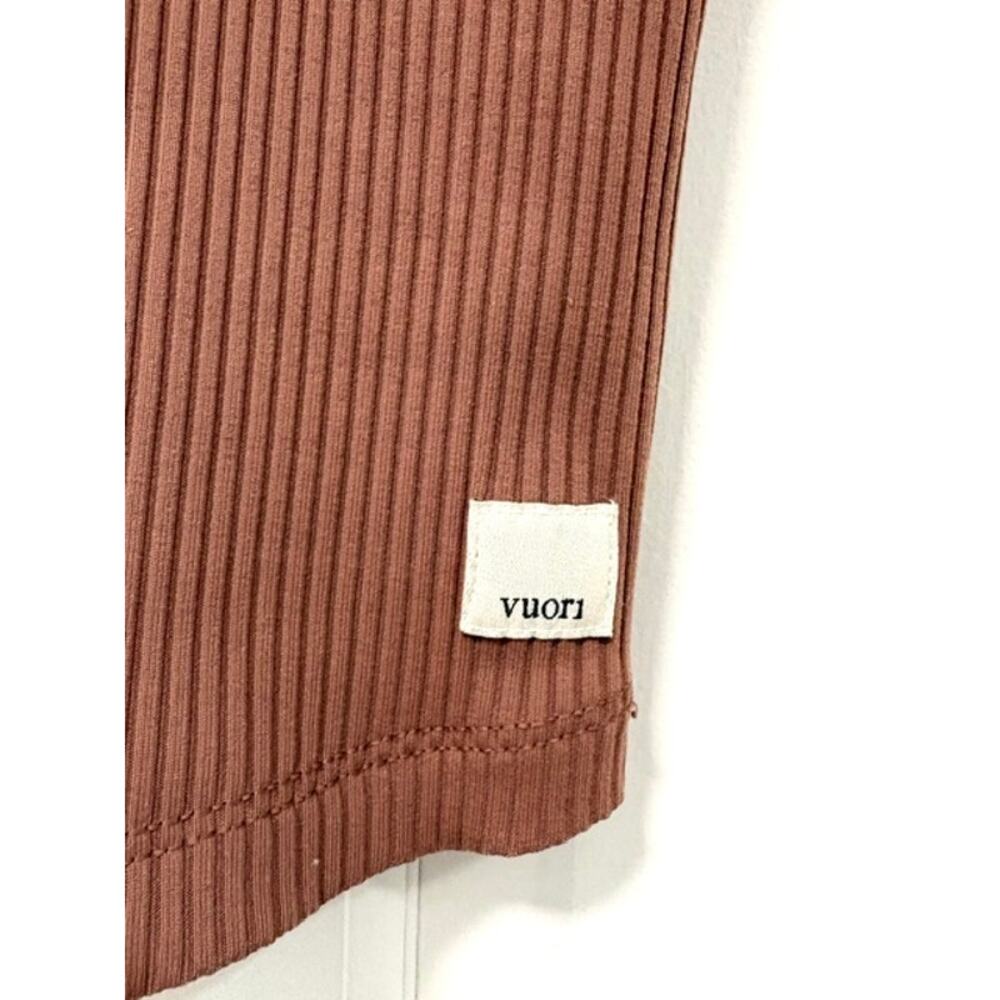 Vuori Ribbed Crop Tank Women's XS Marsala Rust Brown Athletic Workout Top Yoga - Picture 3 of 8